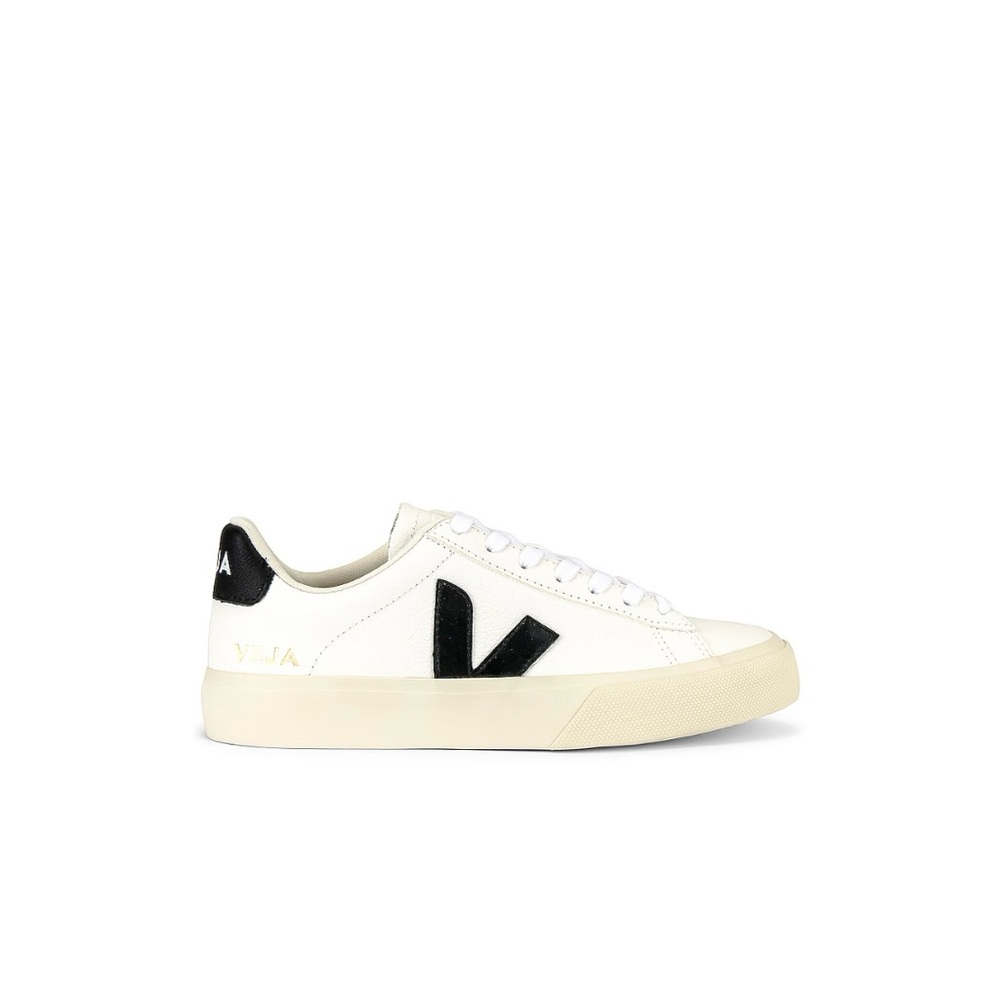 VEJA Campo Sneaker Extra White Leather/Black Women’s Size EUR 39/ US 8